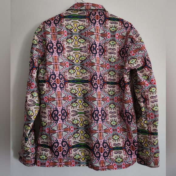 Button Up Long Sleeve Shirt Colorful Geometric Pattern Size Small - Picture 4 of 6